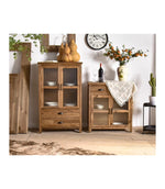 Stylish Chinese Fir and Glass Cabinet for Elegant Home Decor fczym-2305