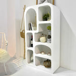 Contemporary White Wooden Cabinet with Unique Modern Design Shelving fczym-2314