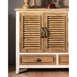 Rustic Wooden Cabinet with Shutter Doors - Chinese Fir Storage Solution fczym-2316