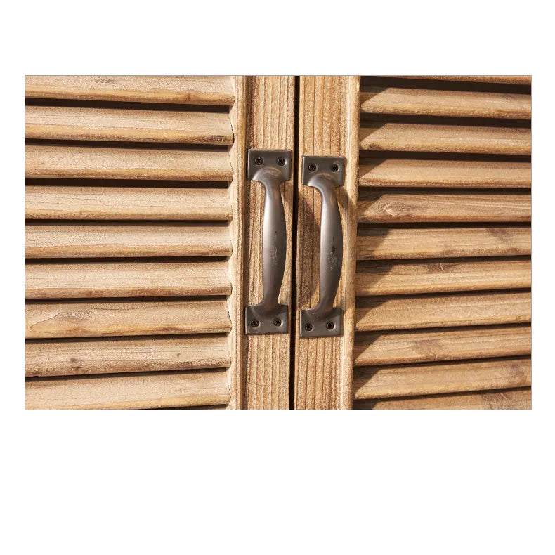 Rustic Wooden Cabinet with Shutter Doors - Chinese Fir Storage Solution fczym-2316