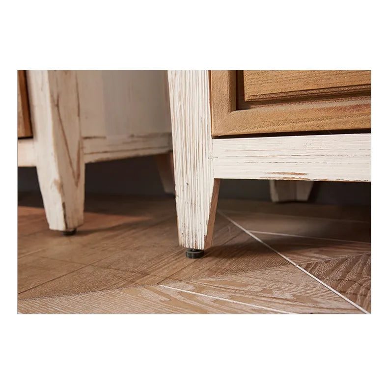 Rustic Wooden Cabinet with Shutter Doors - Chinese Fir Storage Solution fczym-2316