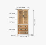 Rustic Wooden Cabinet with Shutter Doors - Chinese Fir Storage Solution fczym-2316