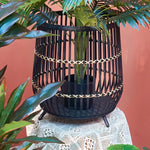 Stylish Rattan Weaving Solid Wood Storage Rack for Indoor Decor fczym-2317