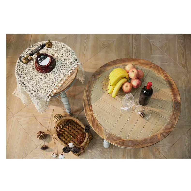 Vintage Elegance: Chinese Fir Tea Table for Timeless Charm fczym-2323