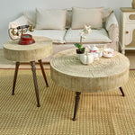 Premium Oak Wood Tea Table - Stylish & Durable Living Room Centerpiece fczym-2325