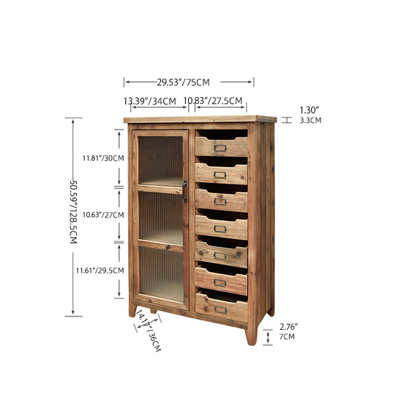 Elegant Cedar Wood Glass Cabinet - Stylish Storage Solution for Your Home fczym-2327