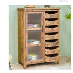 Elegant Cedar Wood Glass Cabinet - Stylish Storage Solution for Your Home fczym-2327