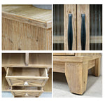 Rustic Wooden Cabinet with Glass Doors for Elegant Home Décor fczym-2333