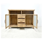 Rustic Wooden Cabinet with Glass Doors for Elegant Home Décor fczym-2333