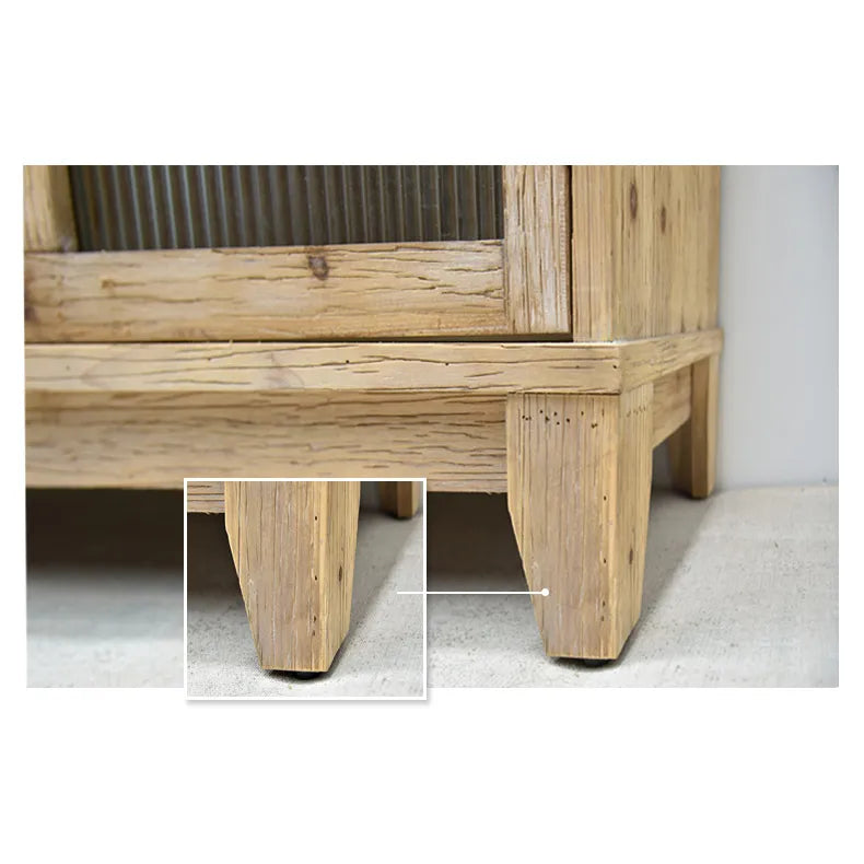 Rustic Wooden Cabinet with Glass Doors for Elegant Home Décor fczym-2333