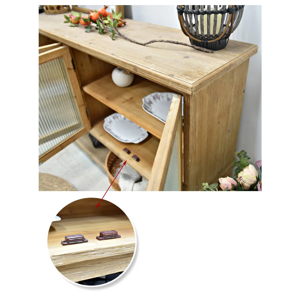 Rustic Wooden Cabinet with Glass Doors for Elegant Home Décor fczym-2333