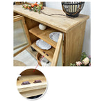 Rustic Wooden Cabinet with Glass Doors for Elegant Home Décor fczym-2333