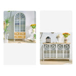 Cedar Wood and Glass Cabinet - Stylish and Durable Storage Solution fczym-2334