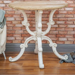 Vintage-Style Solid Wood Table with Scrollwork Base - Perfect for Elegant Interiors fczym-2335