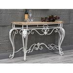 Vintage-Style Solid Wood Table with Scrollwork Base - Perfect for Elegant Interiors fczym-2335