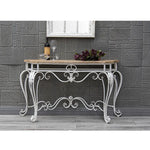Vintage-Style Solid Wood Table with Scrollwork Base - Perfect for Elegant Interiors fczym-2335