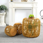 Modern Rattan Weaving Tea Table with Tempered Glass Top – Stylish and Functional Furniture Piece fczym-2339