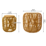 Stylish Rattan Weaving Stool Set for Modern Home Decor fczym-2339-st