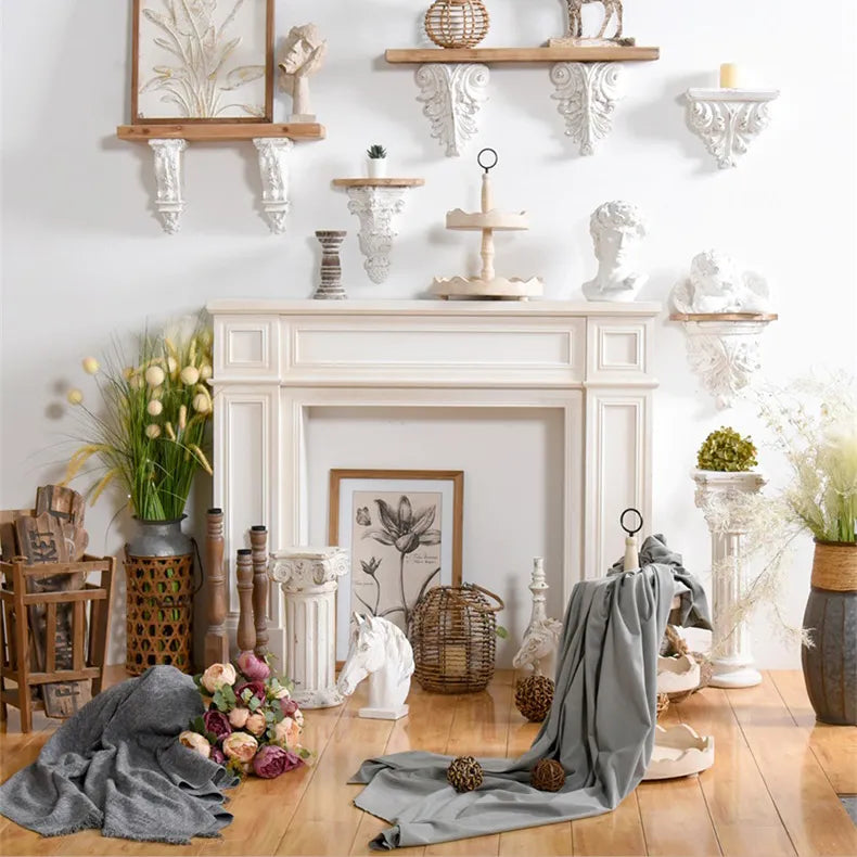 Decorative Chinese Fir Storage Rack - Stylish Wood Wall Shelf for Elegant Home Decor fczym-2340