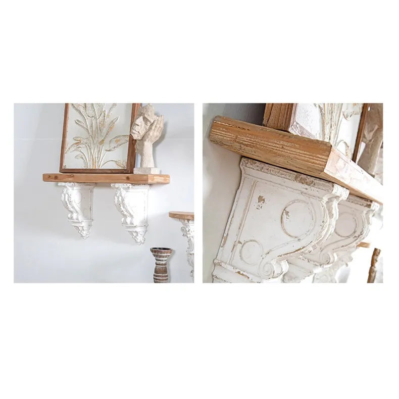 Decorative Chinese Fir Storage Rack - Stylish Wood Wall Shelf for Elegant Home Decor fczym-2340