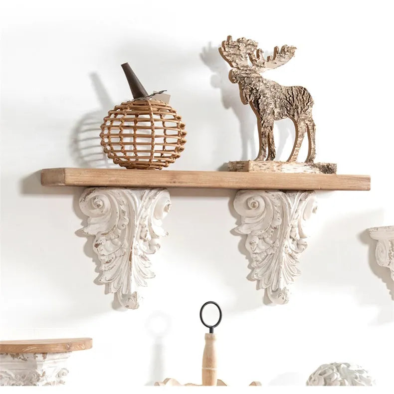 Decorative Chinese Fir Storage Rack - Stylish Wood Wall Shelf for Elegant Home Decor fczym-2340