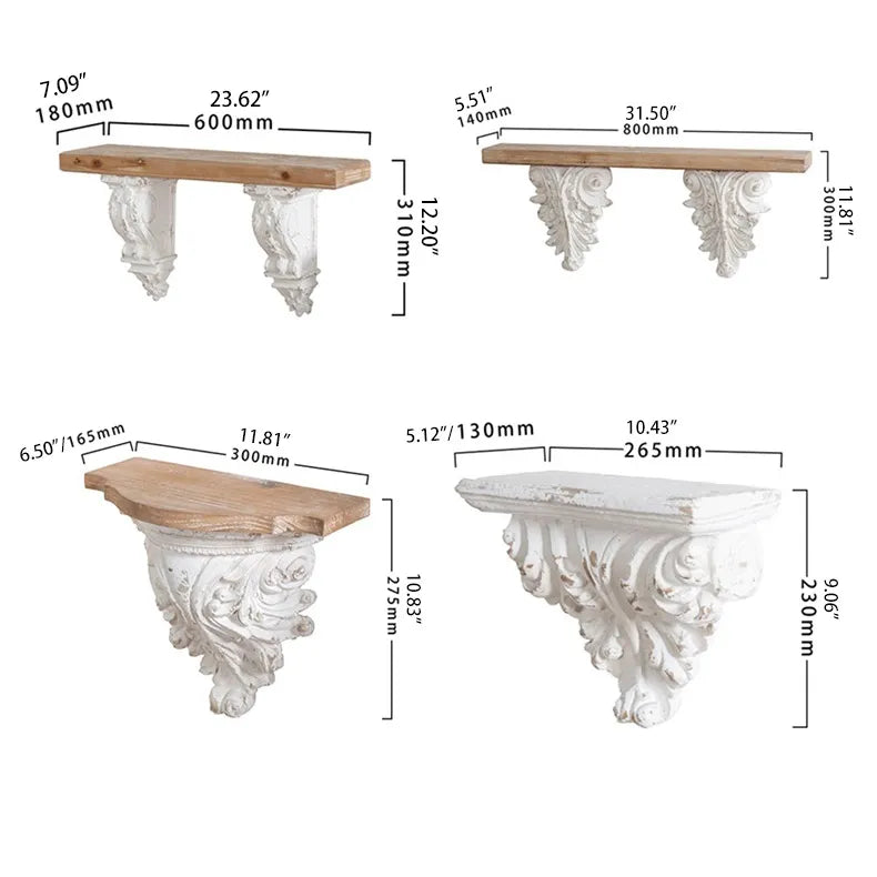 Decorative Chinese Fir Storage Rack - Stylish Wood Wall Shelf for Elegant Home Decor fczym-2340