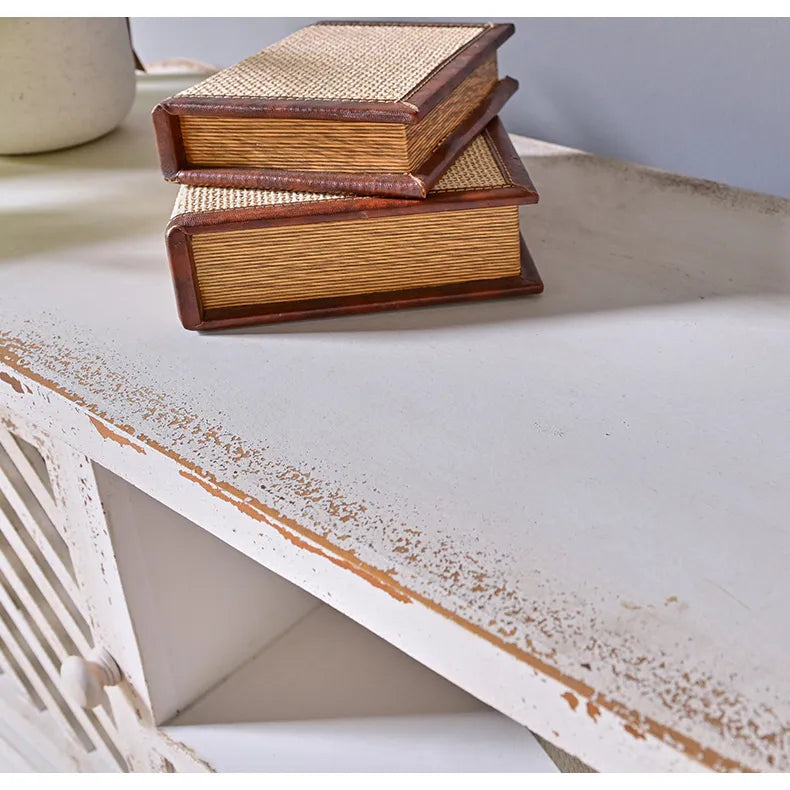 Vintage Style Solid Wood Cabinet with Distressed Finish - Enhance Your Decor Today! fczym-2343