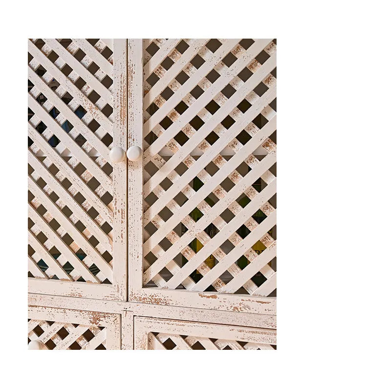 Vintage Style Solid Wood Cabinet with Distressed Finish - Enhance Your Decor Today! fczym-2343