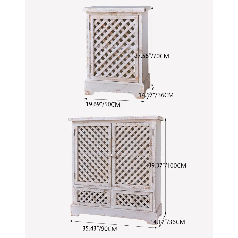 Vintage Style Solid Wood Cabinet with Distressed Finish - Enhance Your Decor Today! fczym-2343