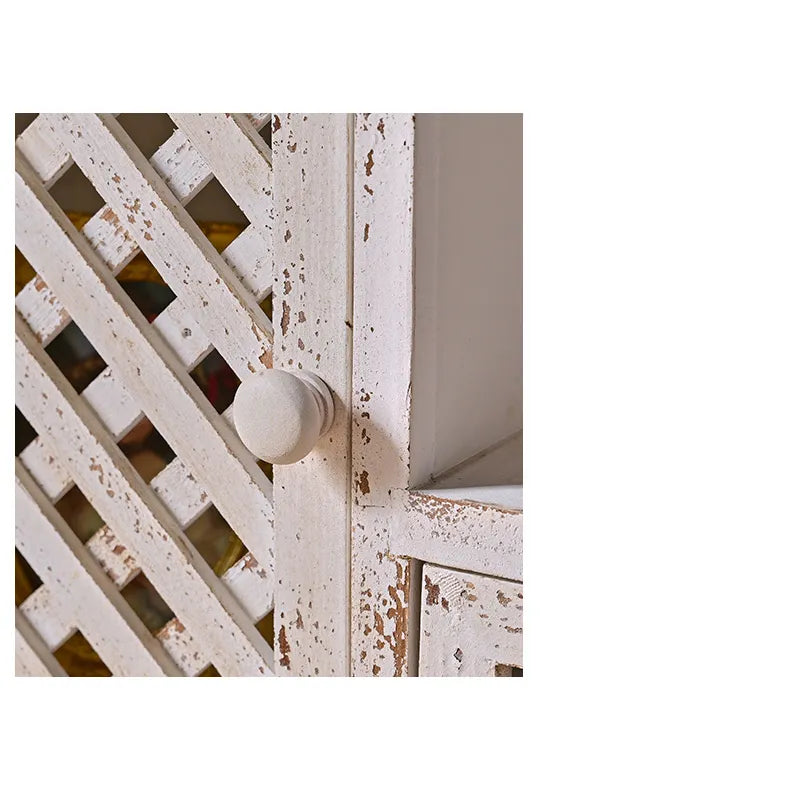 Vintage Style Solid Wood Cabinet with Distressed Finish - Enhance Your Decor Today! fczym-2343