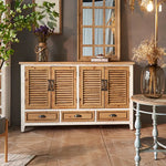 Elegant Chinese Fir and Glass Mirror Buffet Cabinet - Perfect for Stylish Home Decor fczym-2349