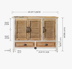 Elegant Chinese Fir and Glass Mirror Buffet Cabinet - Perfect for Stylish Home Decor fczym-2349