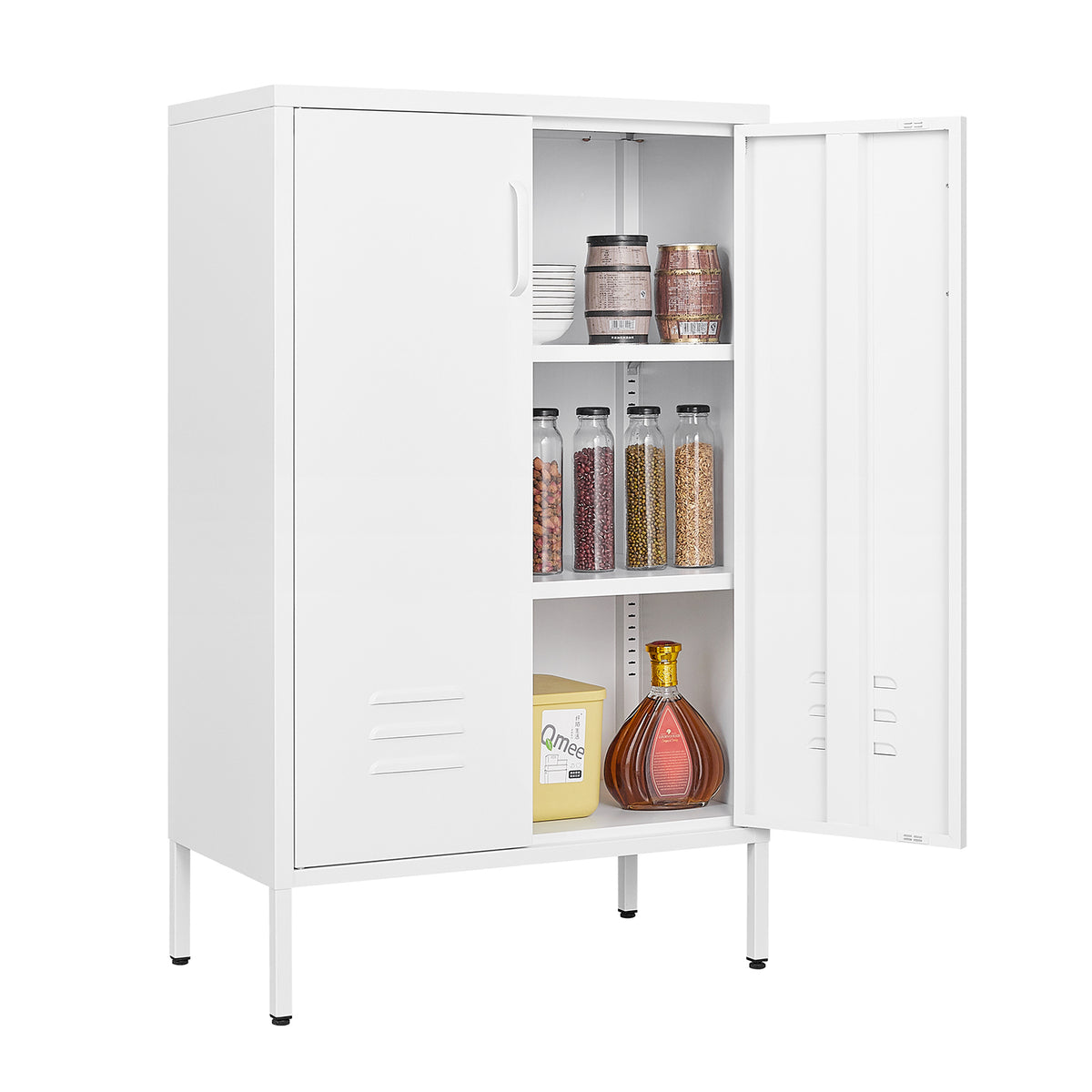 Suitable for steel storage cabinets in living rooms, kitchens, and bedrooms, 2 door miscellaneous storage cabinet, garage tool storage cabinet, and office file cabinet 2 movable partitions W1247P173330-djyc
