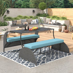 U_STYLE Versatile outdoor loveseat that converts to four seats and a table, suitable for gardens and lawns WF321803AAC-djyc