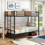 Twin Over Twin Size Metal Bunk Bed Black W84083686-djyc