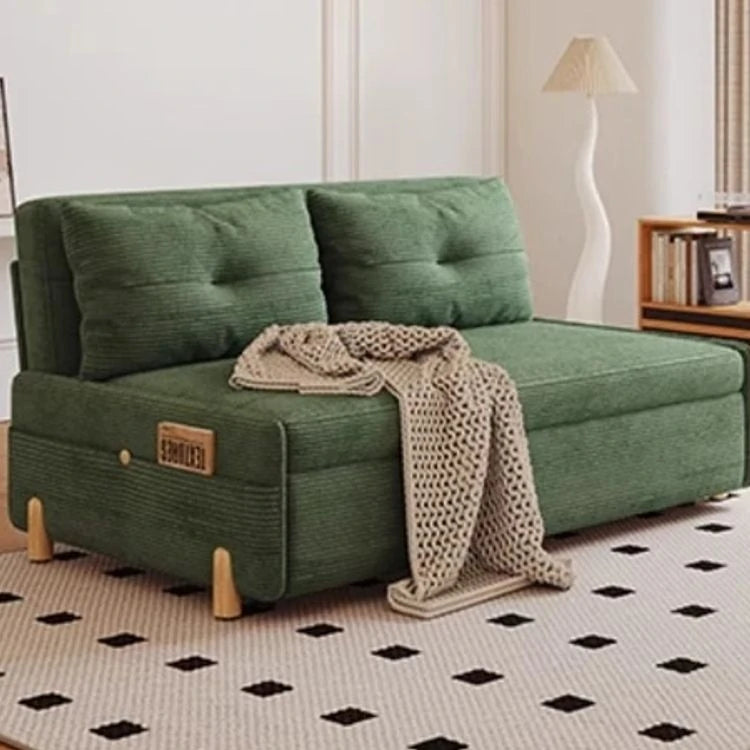 Stylish Solid Wood Corduroy Sofa in Elegant Green - Perfect for Modern Living Rooms fdh-3110