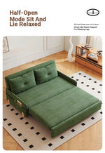 Stylish Solid Wood Corduroy Sofa in Elegant Green - Perfect for Modern Living Rooms fdh-3110