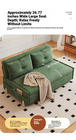 Stylish Solid Wood Corduroy Sofa in Elegant Green - Perfect for Modern Living Rooms fdh-3110