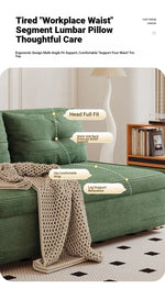 Stylish Solid Wood Corduroy Sofa in Elegant Green - Perfect for Modern Living Rooms fdh-3110