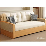 Stylish Solid Wood Sofa with Corduroy Cushions and Rattan Accents - Perfect for Modern Living Rooms fdh-3111