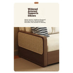 Stylish Solid Wood Sofa with Corduroy Cushions and Rattan Accents - Perfect for Modern Living Rooms fdh-3111