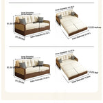 Stylish Solid Wood Sofa with Corduroy Cushions and Rattan Accents - Perfect for Modern Living Rooms fdh-3111