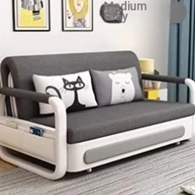 Modern Cotton-Linen Sofa with Solid Wood Frame and PU Leather Accents - Stylish & Functional Living Room Furniture fdh-4760