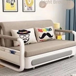 Modern Cotton-Linen Sofa with Solid Wood Frame and PU Leather Accents - Stylish & Functional Living Room Furniture fdh-4760