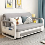 Modern Cotton-Linen Sofa with Solid Wood Frame and PU Leather Accents - Stylish & Functional Living Room Furniture fdh-4760