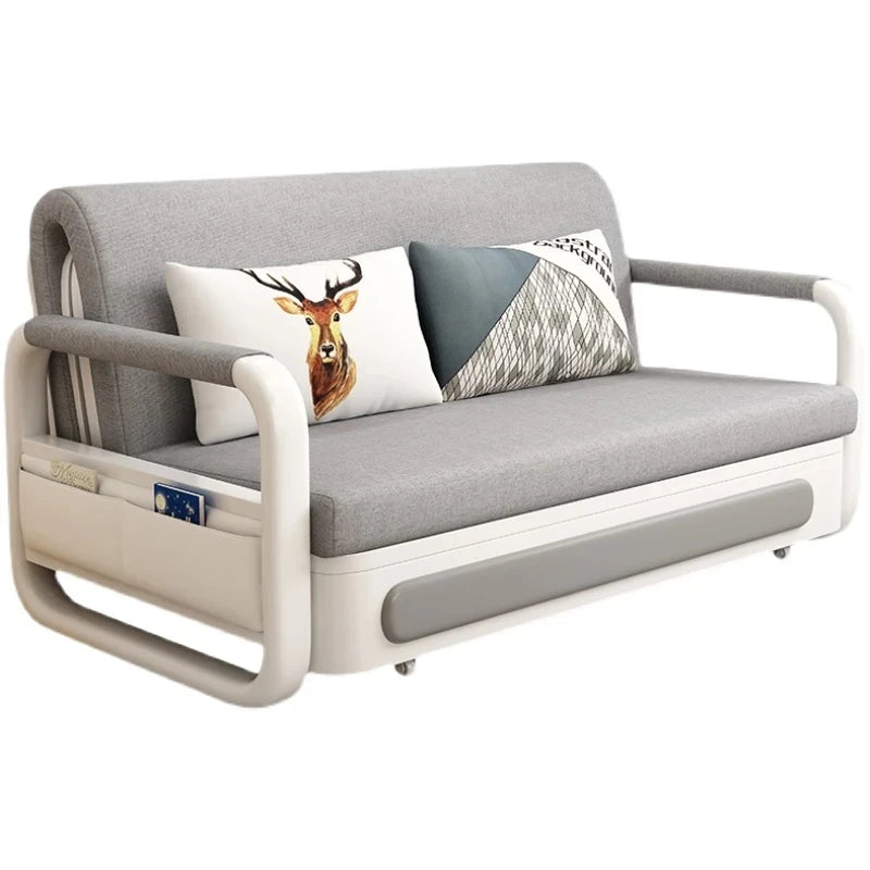 Modern Cotton-Linen Sofa with Solid Wood Frame and PU Leather Accents - Stylish & Functional Living Room Furniture fdh-4760