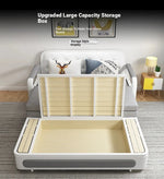 Modern Cotton-Linen Sofa with Solid Wood Frame and PU Leather Accents - Stylish & Functional Living Room Furniture fdh-4760