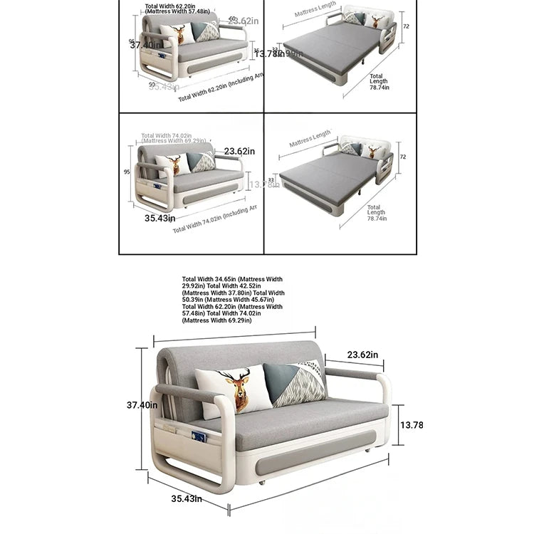 Modern Cotton-Linen Sofa with Solid Wood Frame and PU Leather Accents - Stylish & Functional Living Room Furniture fdh-4760
