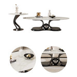 Sleek Modern Tea Table - Sintered Stone & Stainless Steel for Elegant Living Rooms fdl-2596