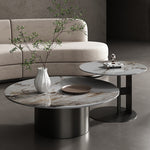 Sleek Sintered Stone & Stainless Steel Tea Table - Modern Design for Elegant Living Spaces fdl-2599